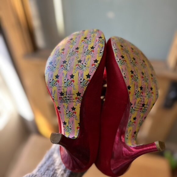 Red Anthropologie bowtie heels - size 7.5 - Picture 3 of 5